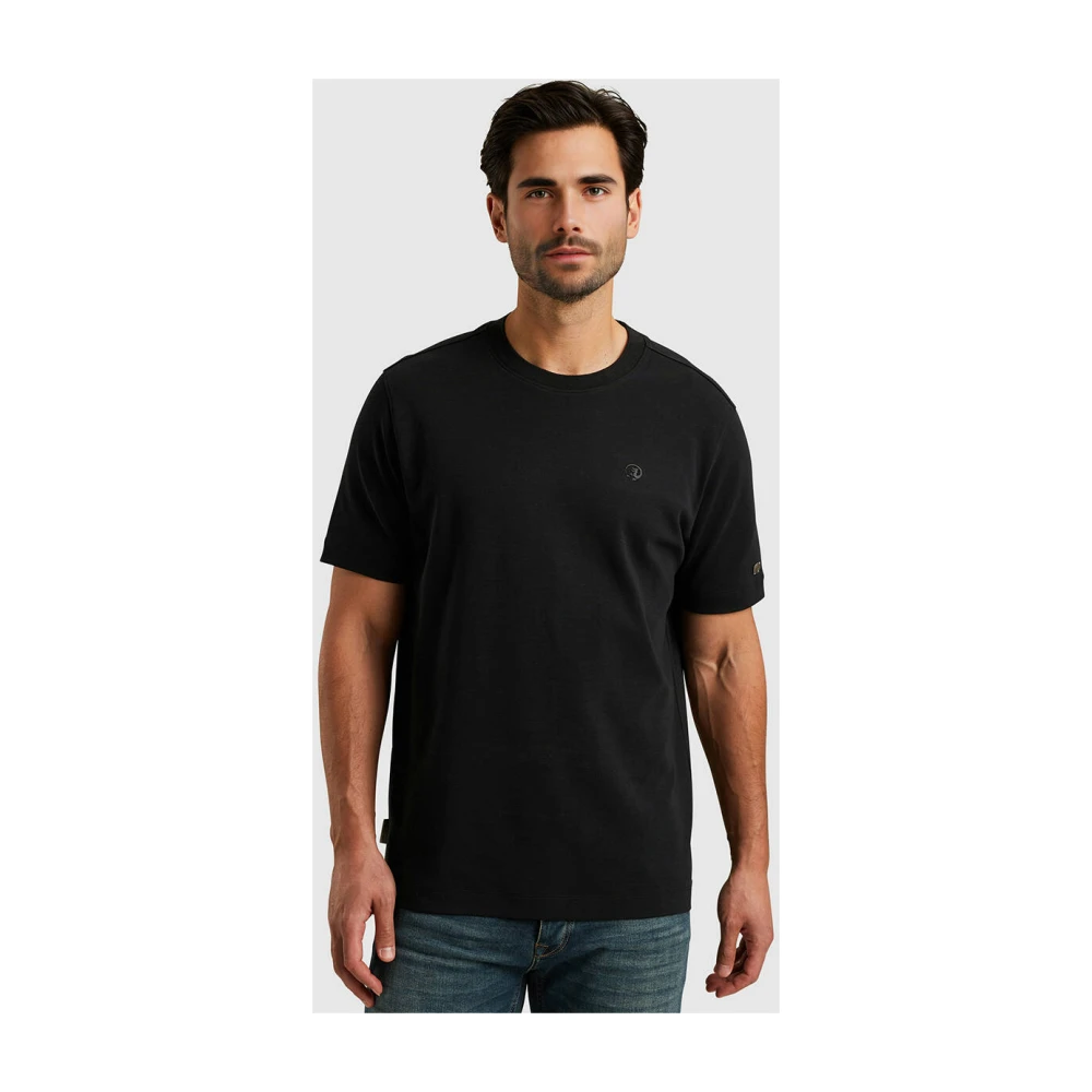 Cast Iron Korte Mouw Crewneck Interlock T-shirt Black Heren