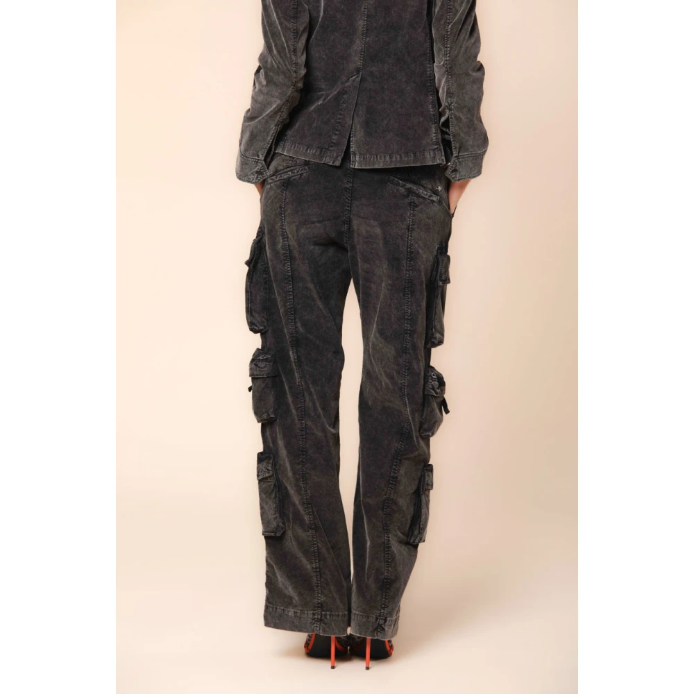 Mason's Cargo broek New Hunter fluweel straight fit Black Dames