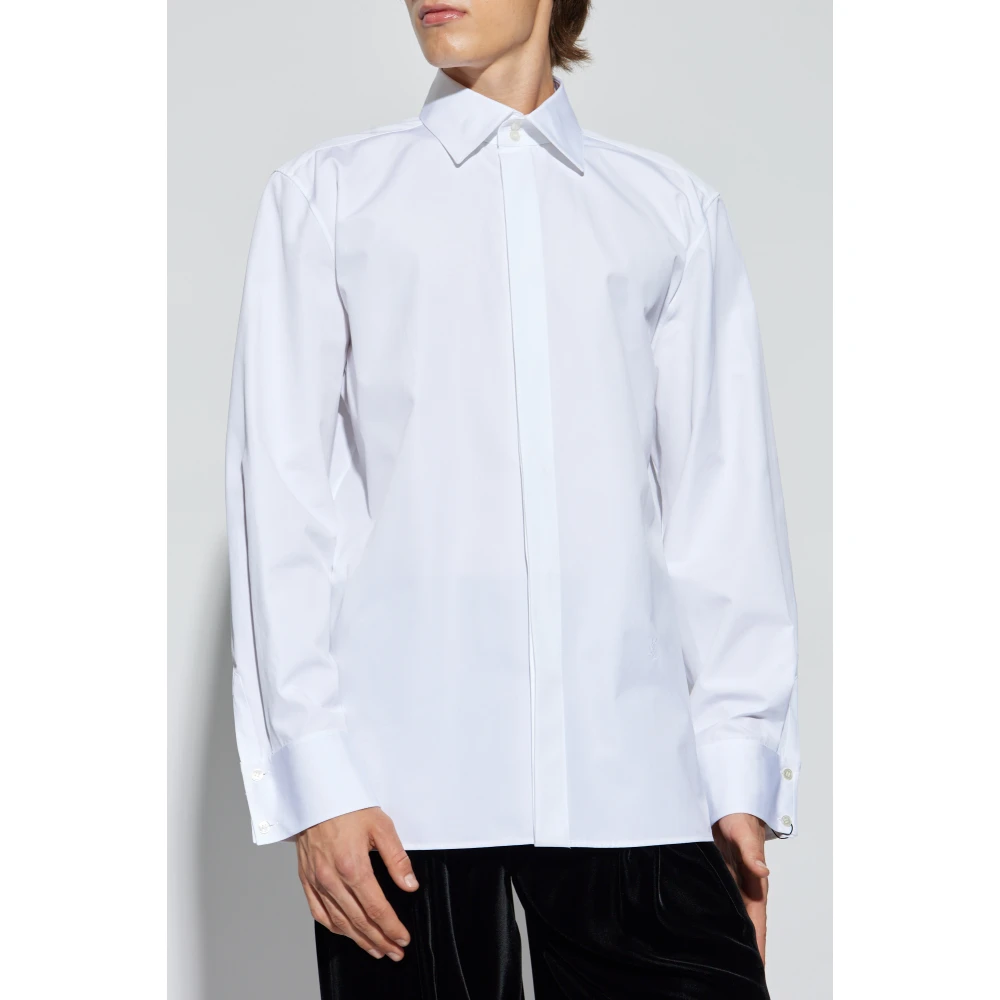 Saint Laurent Katoenen overhemd White Heren
