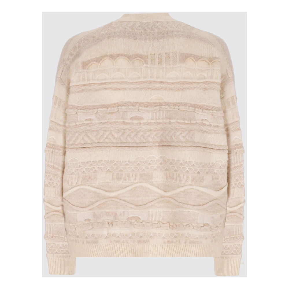 Laneus Cardigan Fantasia Jacquard Beige Heren