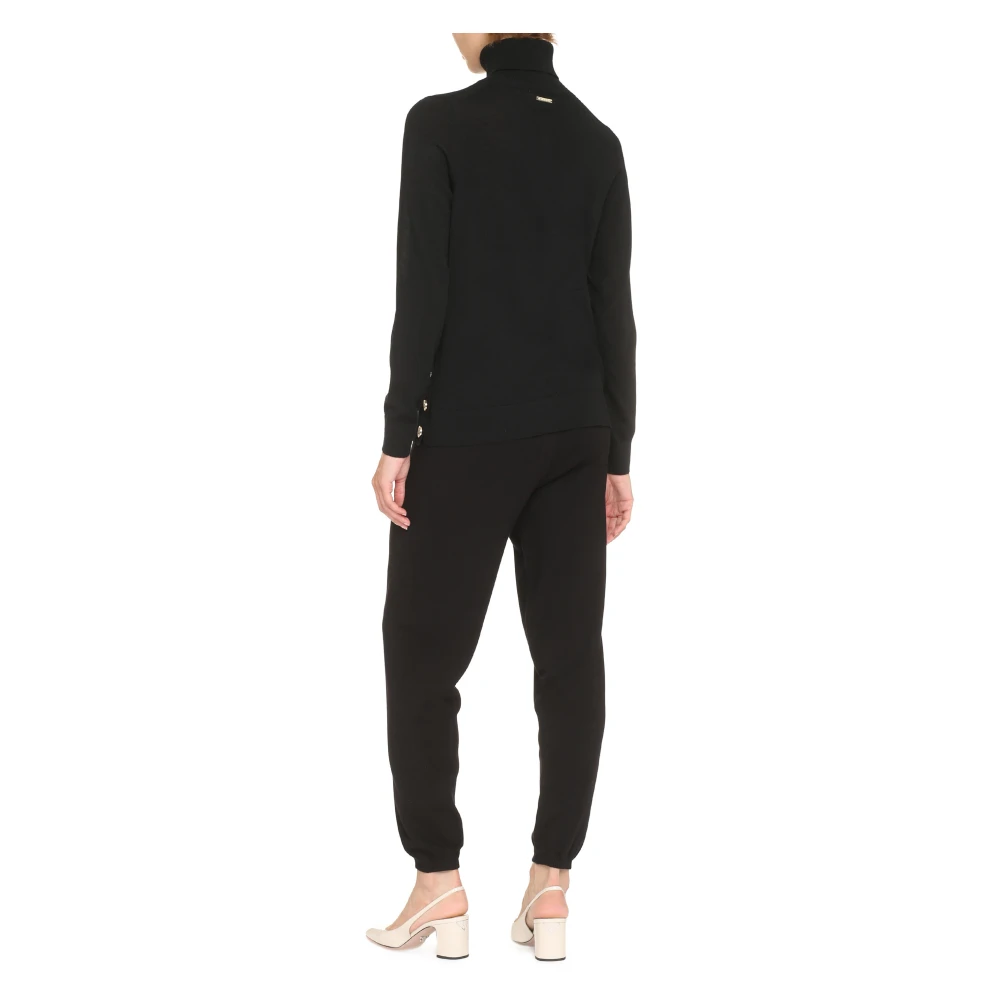 Michael Kors Merino Wol Coltrui met Logo Detail Black Dames