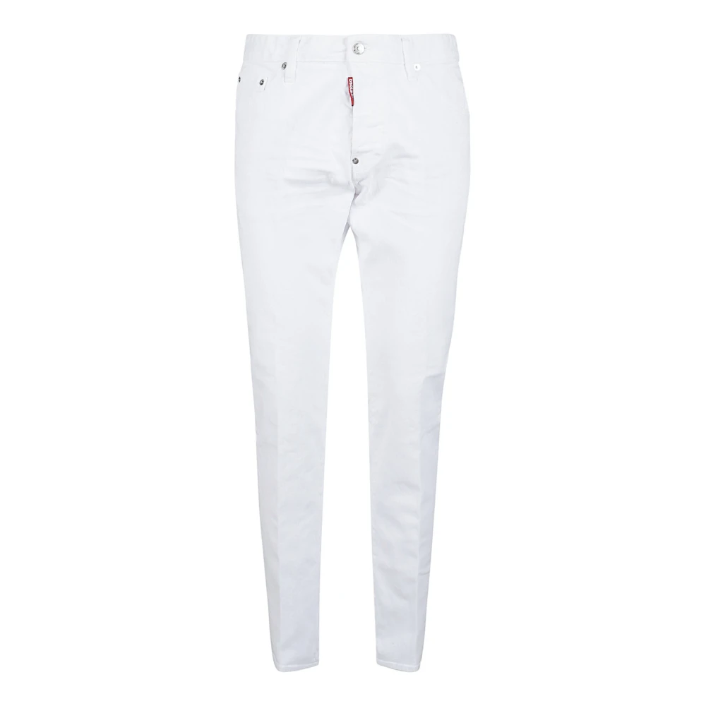 Dsquared2 White Slim Fit Jeans, Male, Xs, Cool Guy Jeans