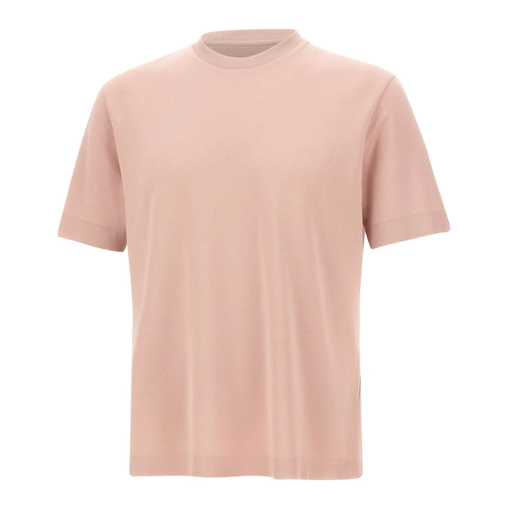 Herno Men's Pink T-Shirts, Xl, Jersey Knit Effect T-Shirt