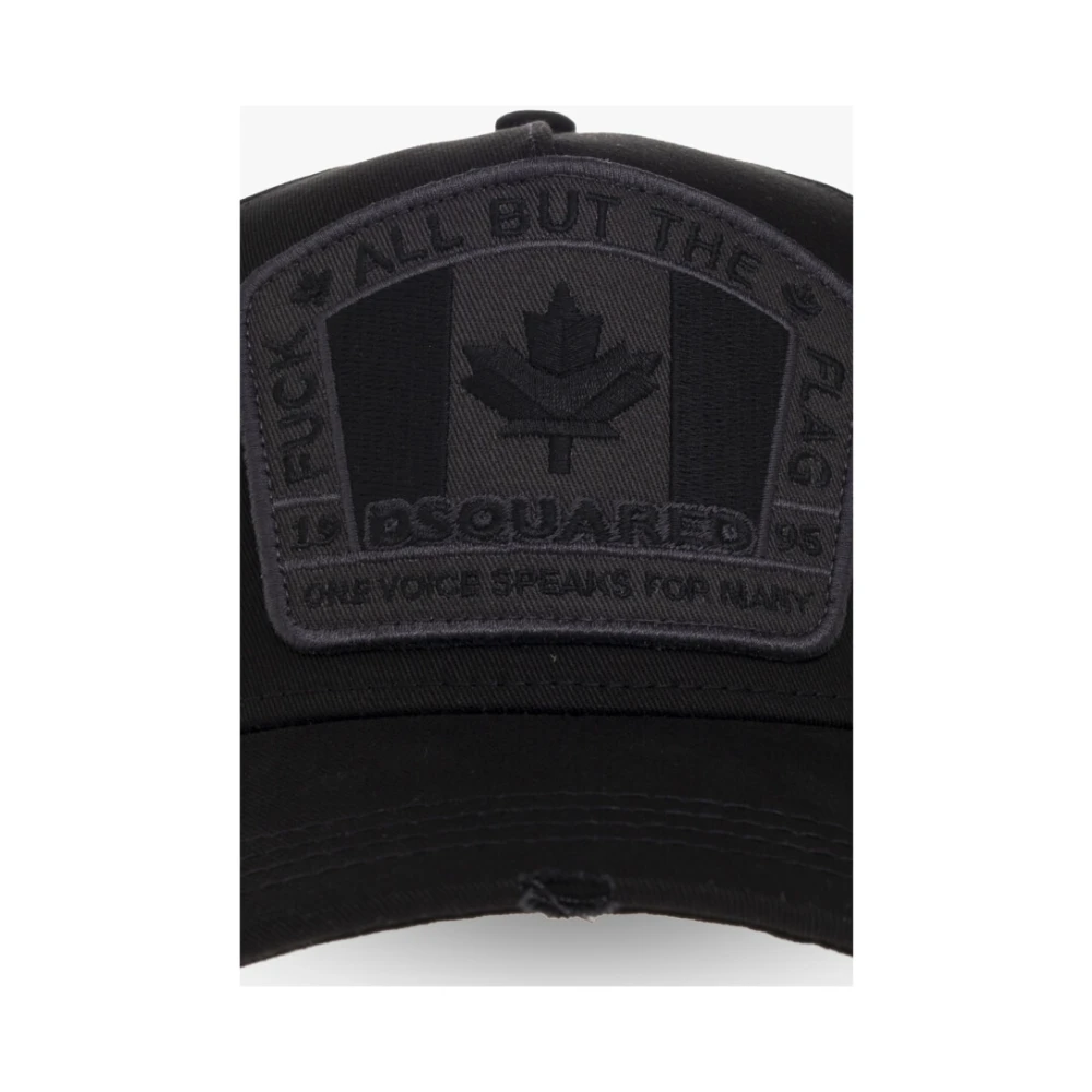 Dsquared2 D2 Patch Baseball Cap Black Heren