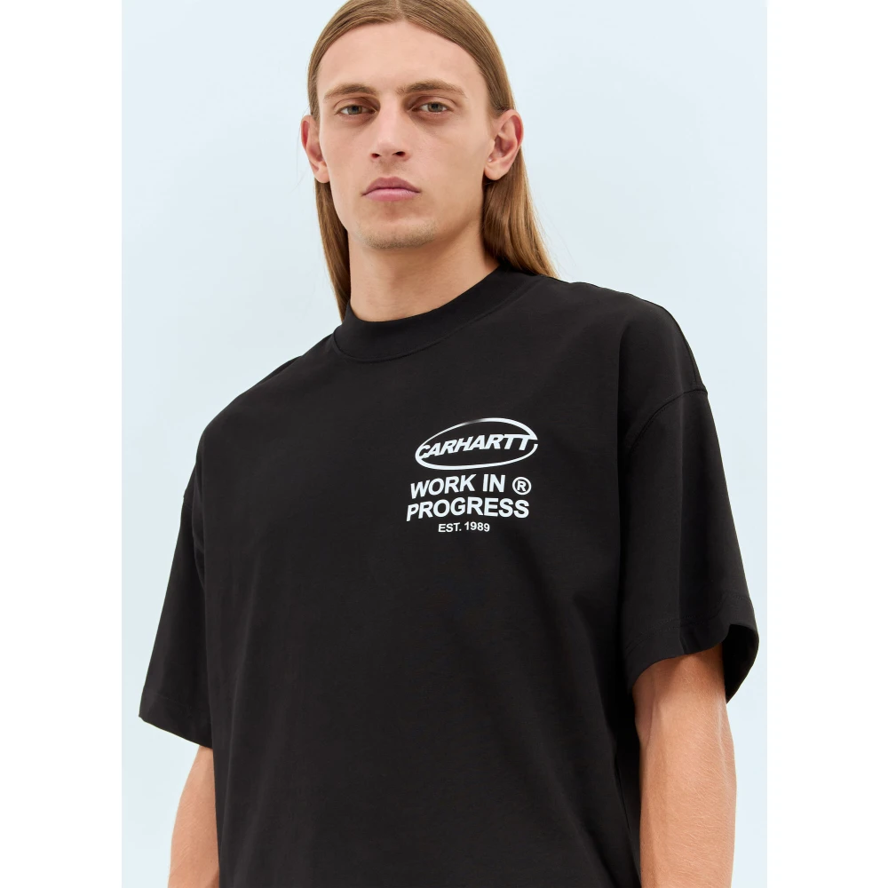 Carhartt WIP Logo Print Katoenen T-shirt Black Heren