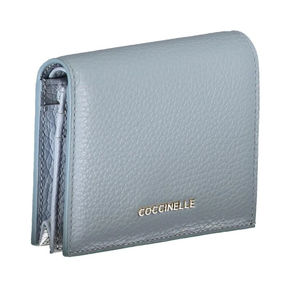 Coccinelle Blauwe leren portemonnee met meerdere vakken Blue Dames