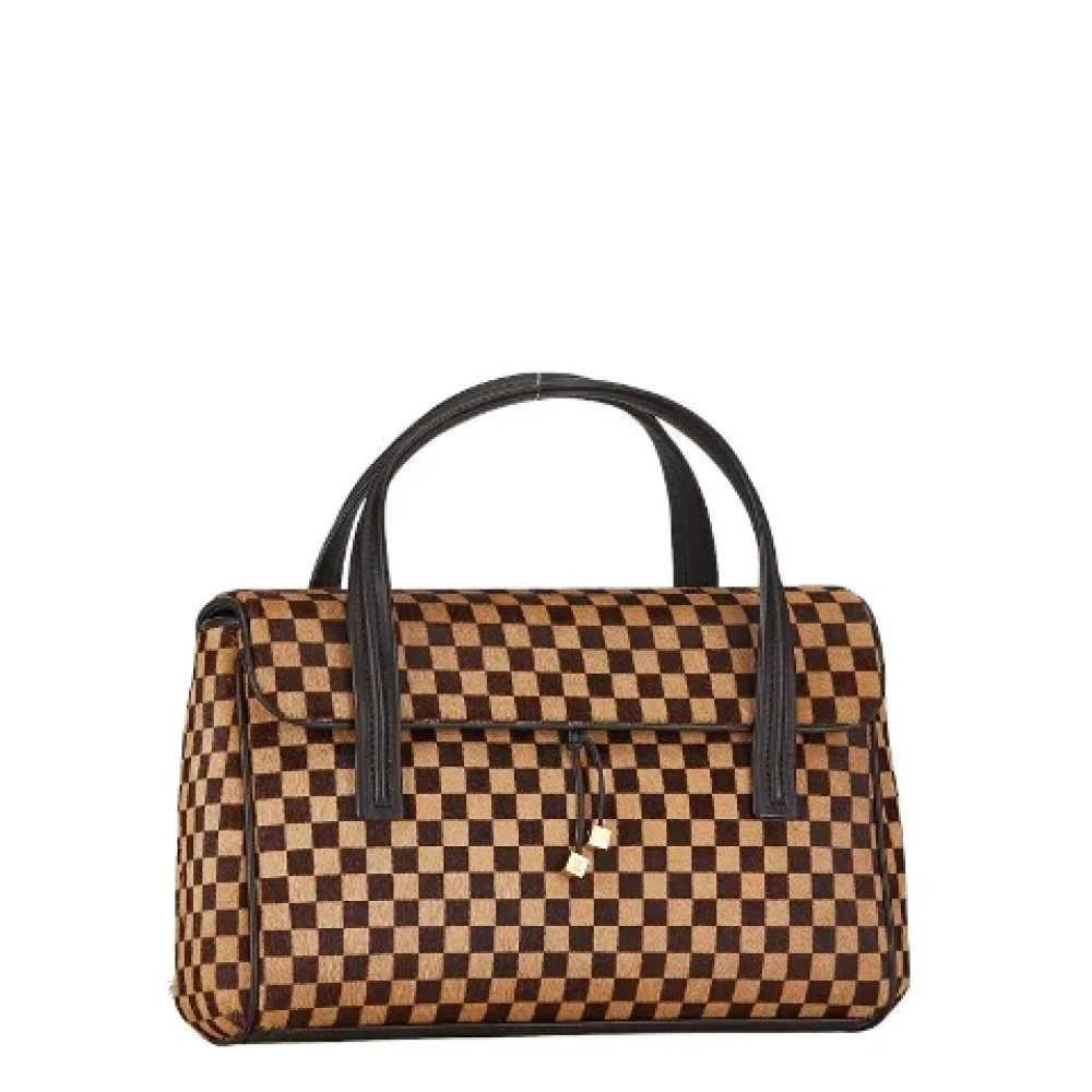 Louis Vuitton Vintage Pre-owned Leather handbags Beige Dames