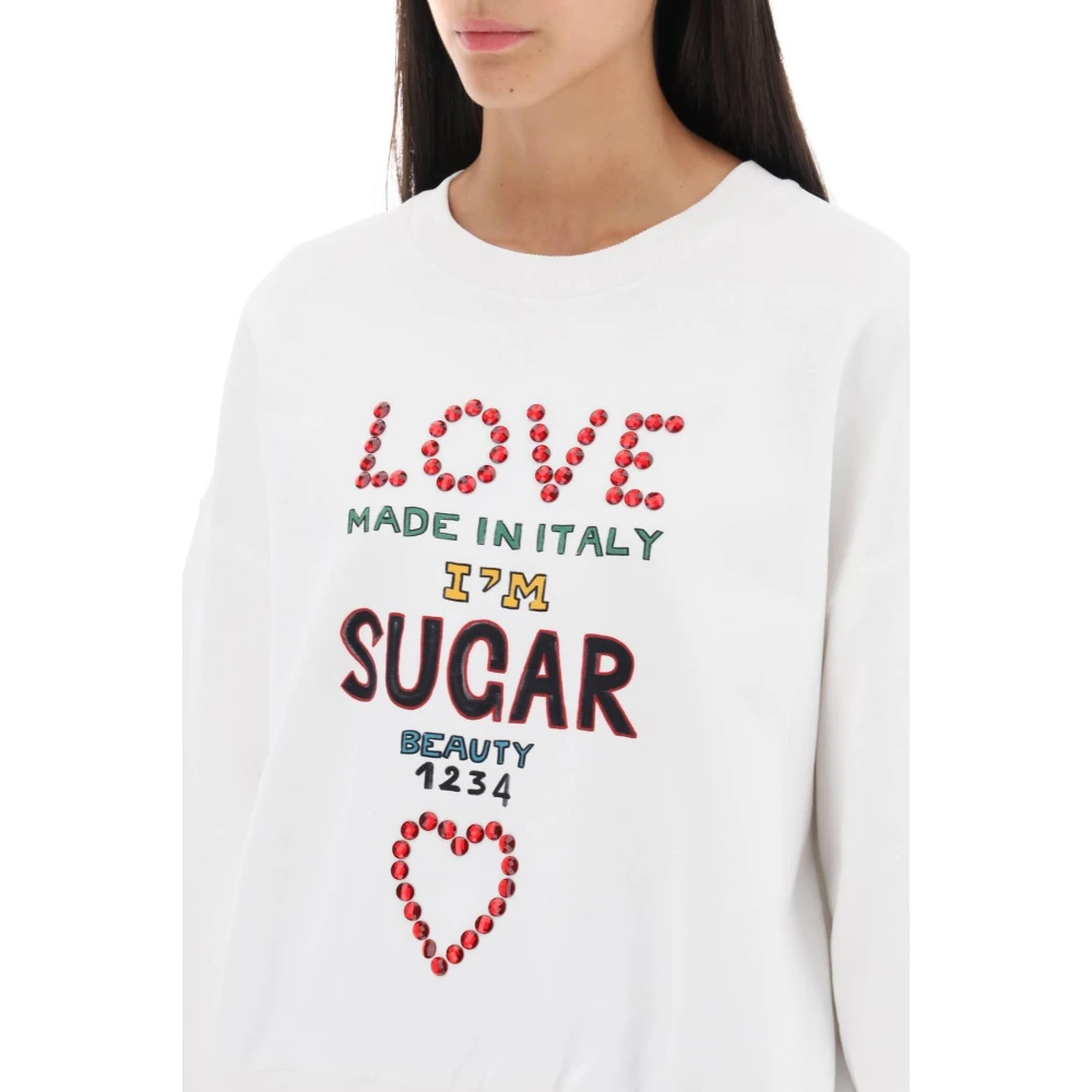 Dolce & Gabbana Oversized Sweatshirt met Letterprint White Dames