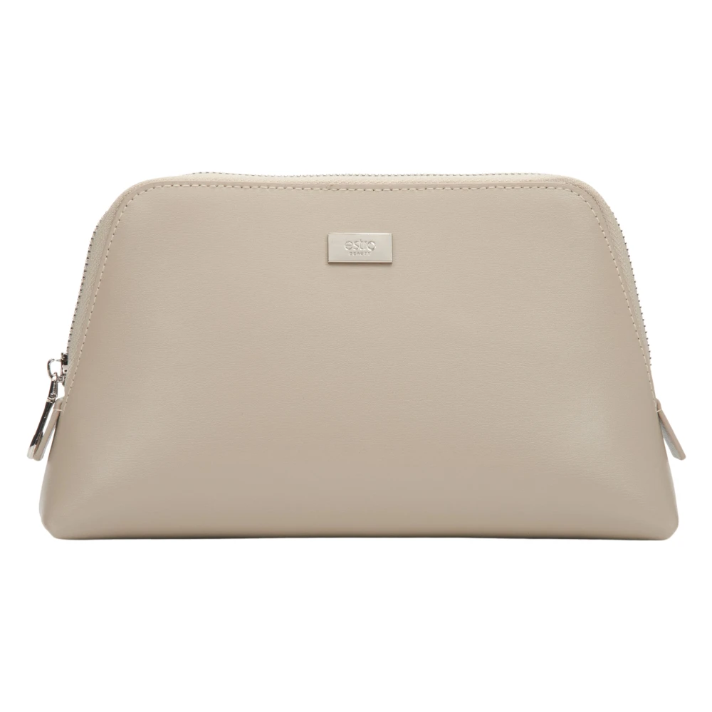 Estro Dames Beige Leren Make-up Tas Er00116275 Beige Dames