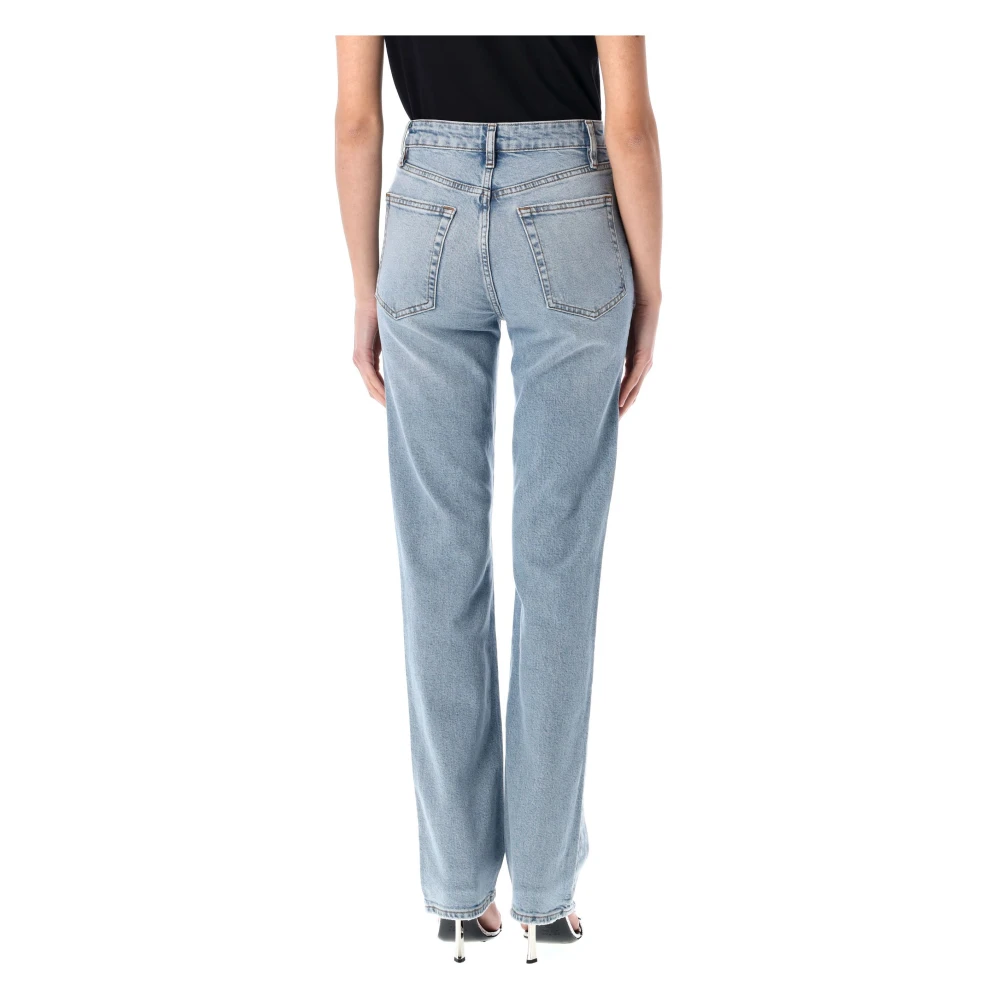 Frame Dolly Light Blue Straight Leg Jeans Blue Dames