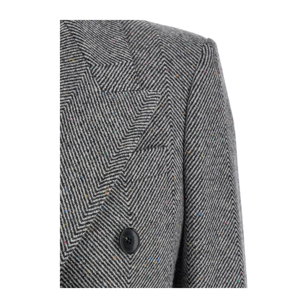 ETRO Dubbel Breasted Grijze Jas Gray Dames