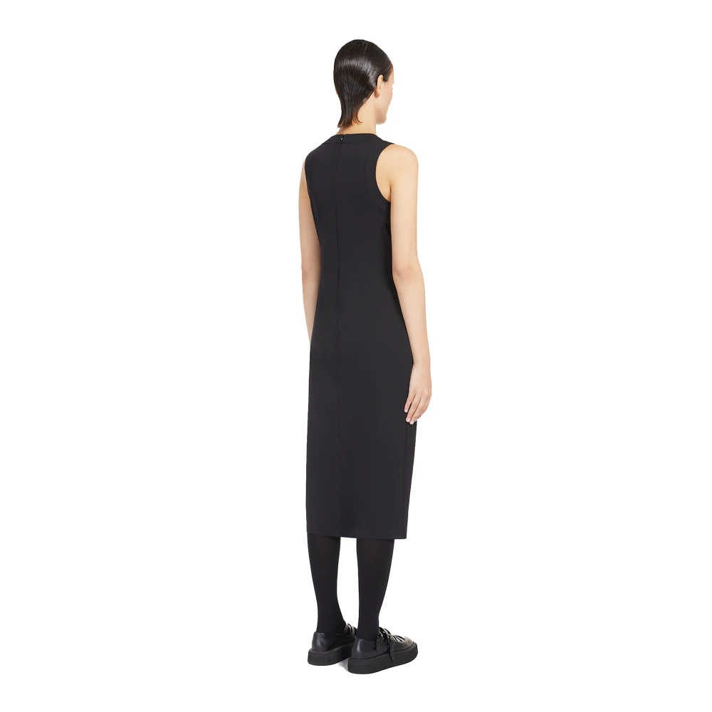Max Mara Zwarte Slim Fit Midi Jurk Vrouwen Black Dames