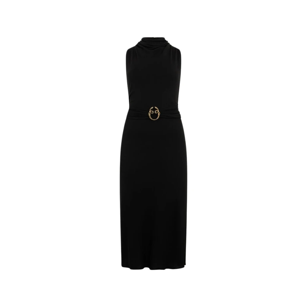 Roberto Cavalli Women's Black Midi Dresses, Xl, Midi Dress With Snake Detail