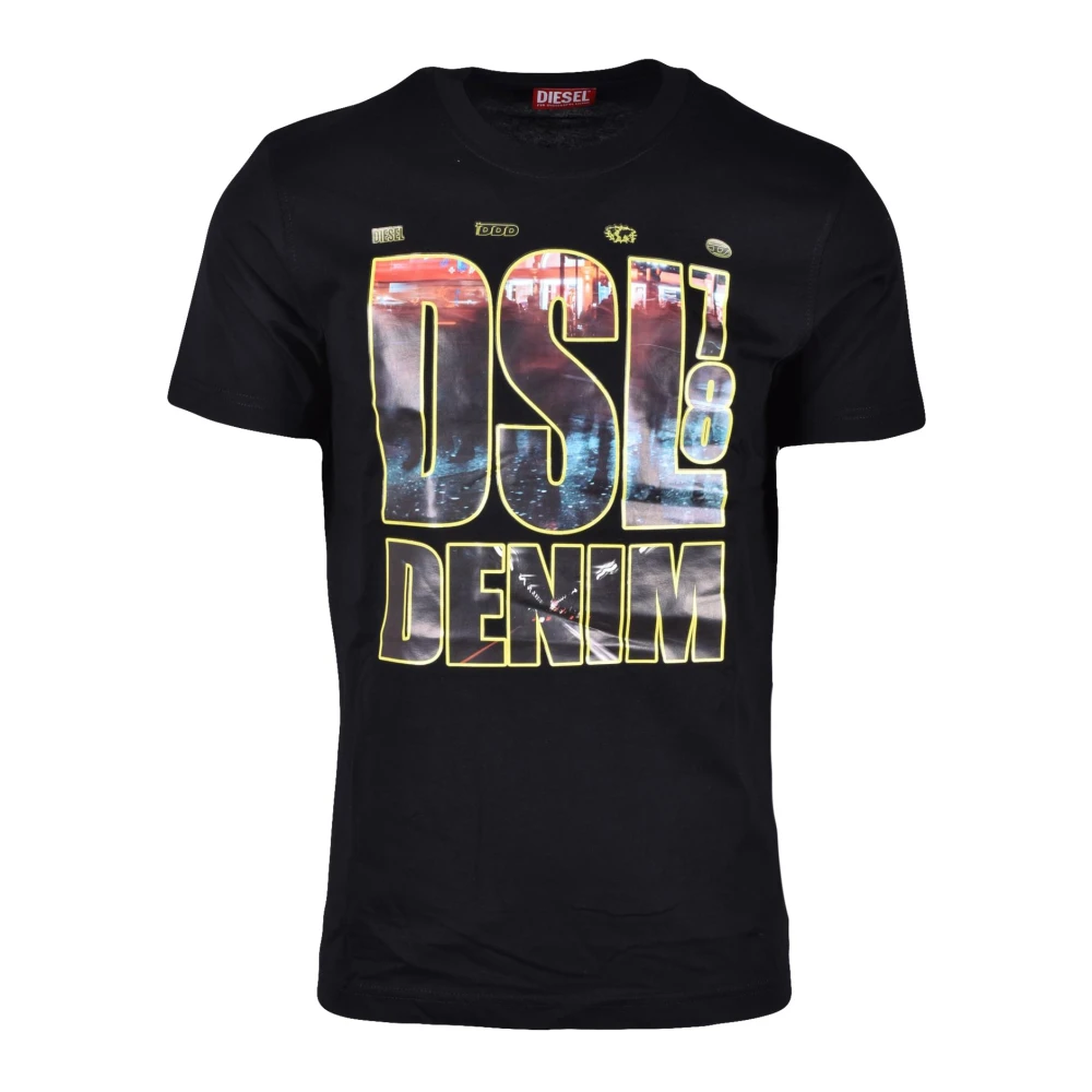 Diesel Katoenen T-shirt Black Heren