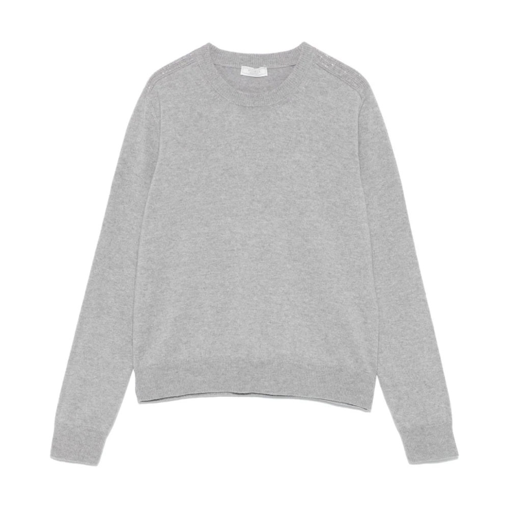 PESERICO Grijze Mélange Wol-Zijde Sweater Gray Dames