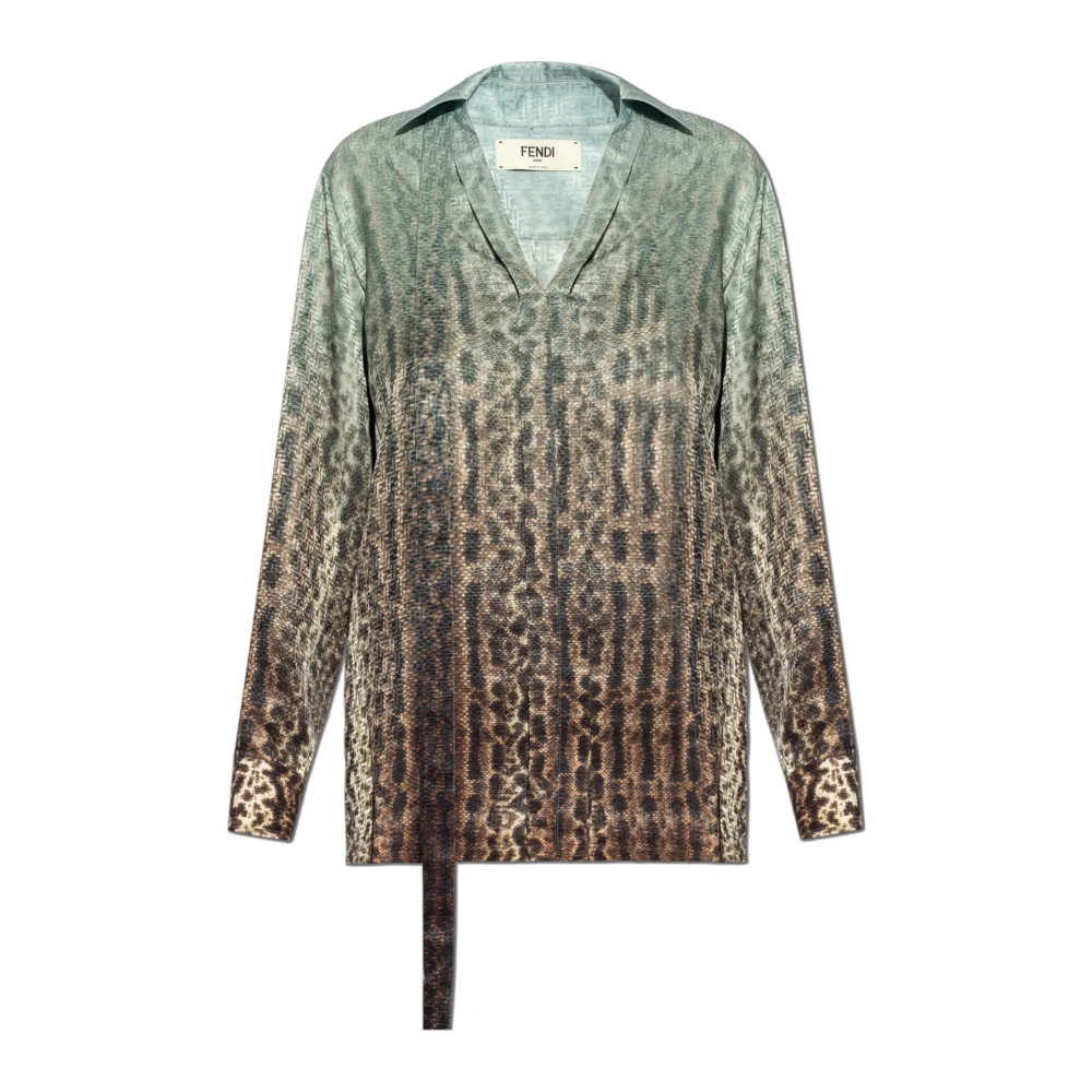 Fendi Zijden shirt met monogram Multicolor Dames