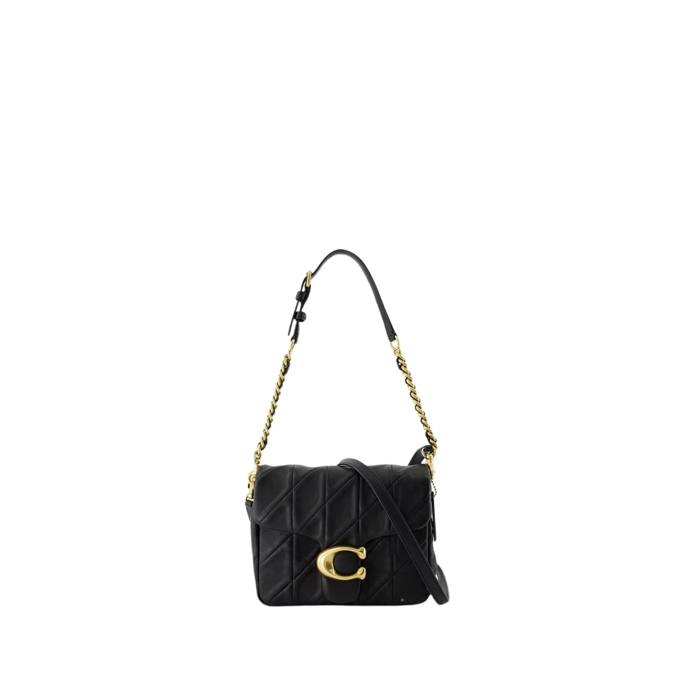 Coach Schoudertas van gewatteerd lamsvacht in zwart Black Dames