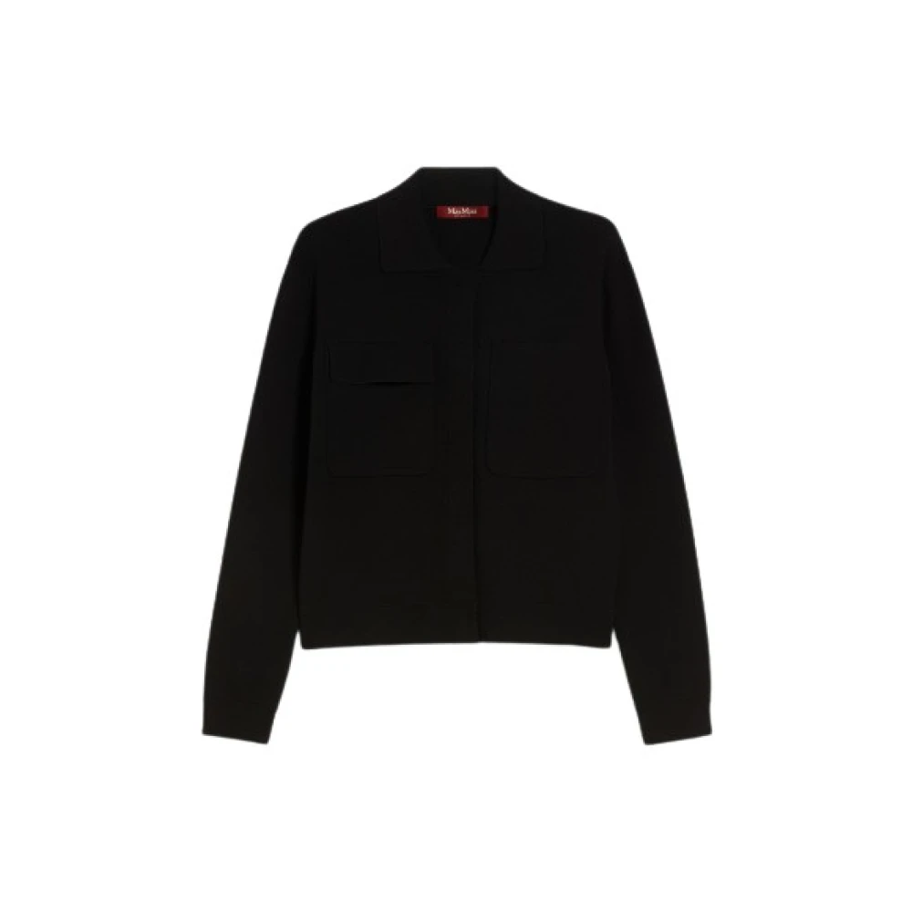 Max Mara Jasje met linnen-gebreide textuur en tailleband Black Dames