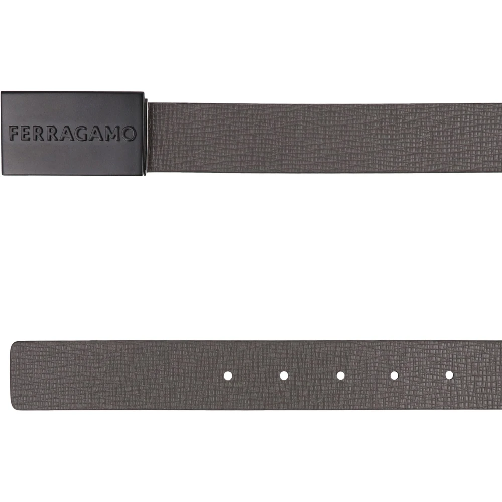 Salvatore Ferragamo Omkeerbare leren Riem Black Heren