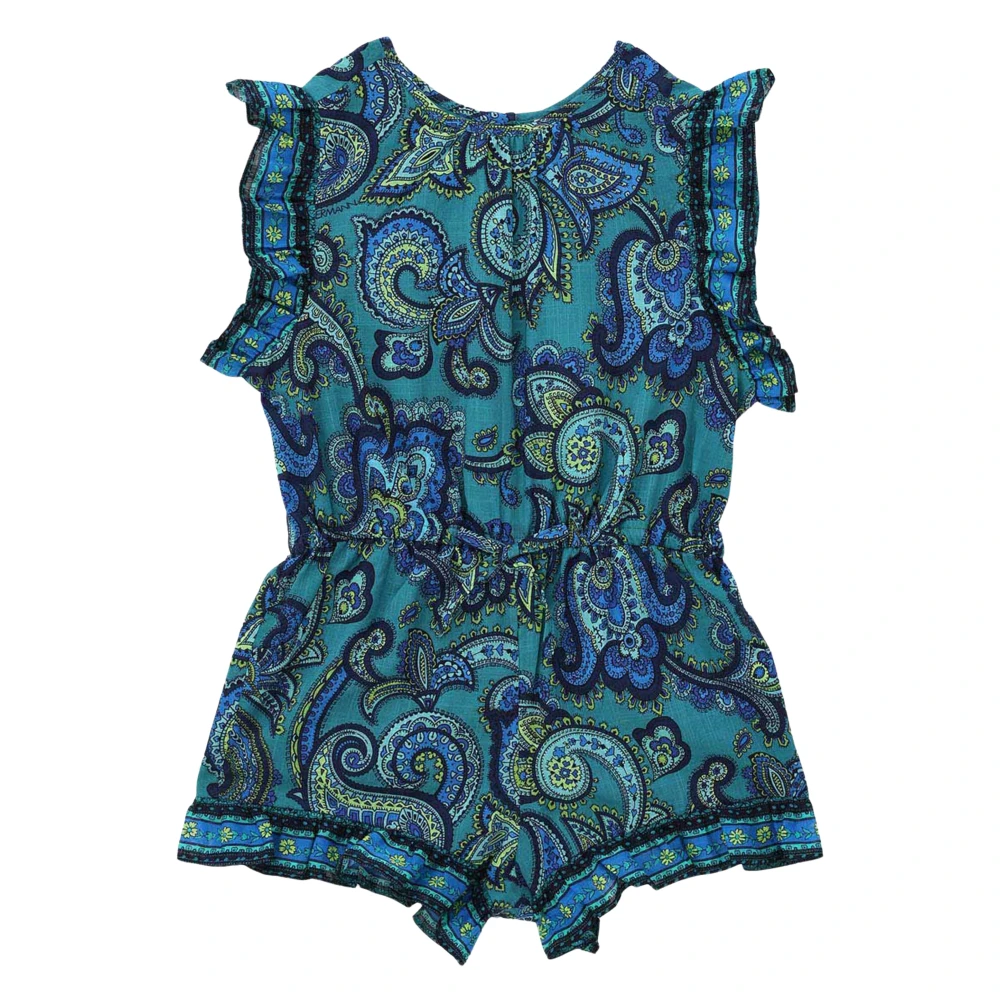 Zimmermann Blue Jumpsuits, Female, 8 Y, Patience Paisley Frill Playsuit