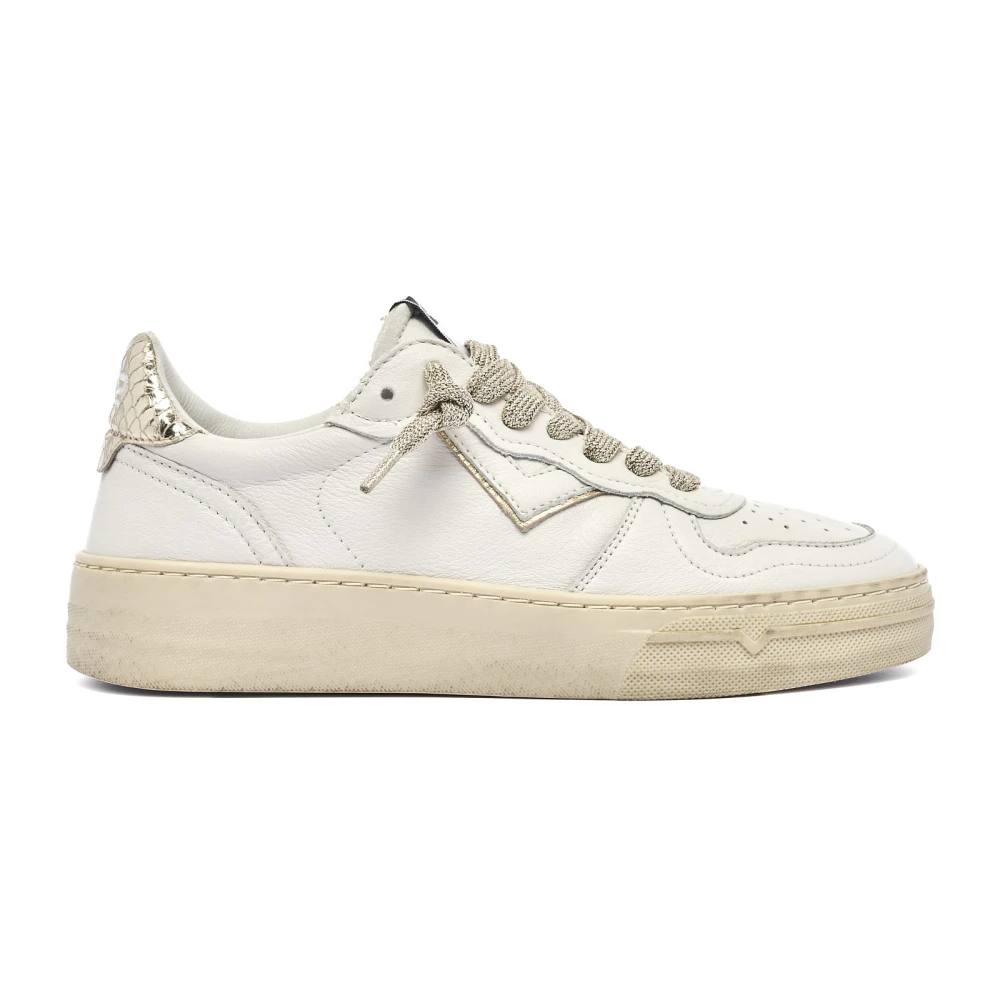 4B12 Witte leren sneakers Dames Schoenen