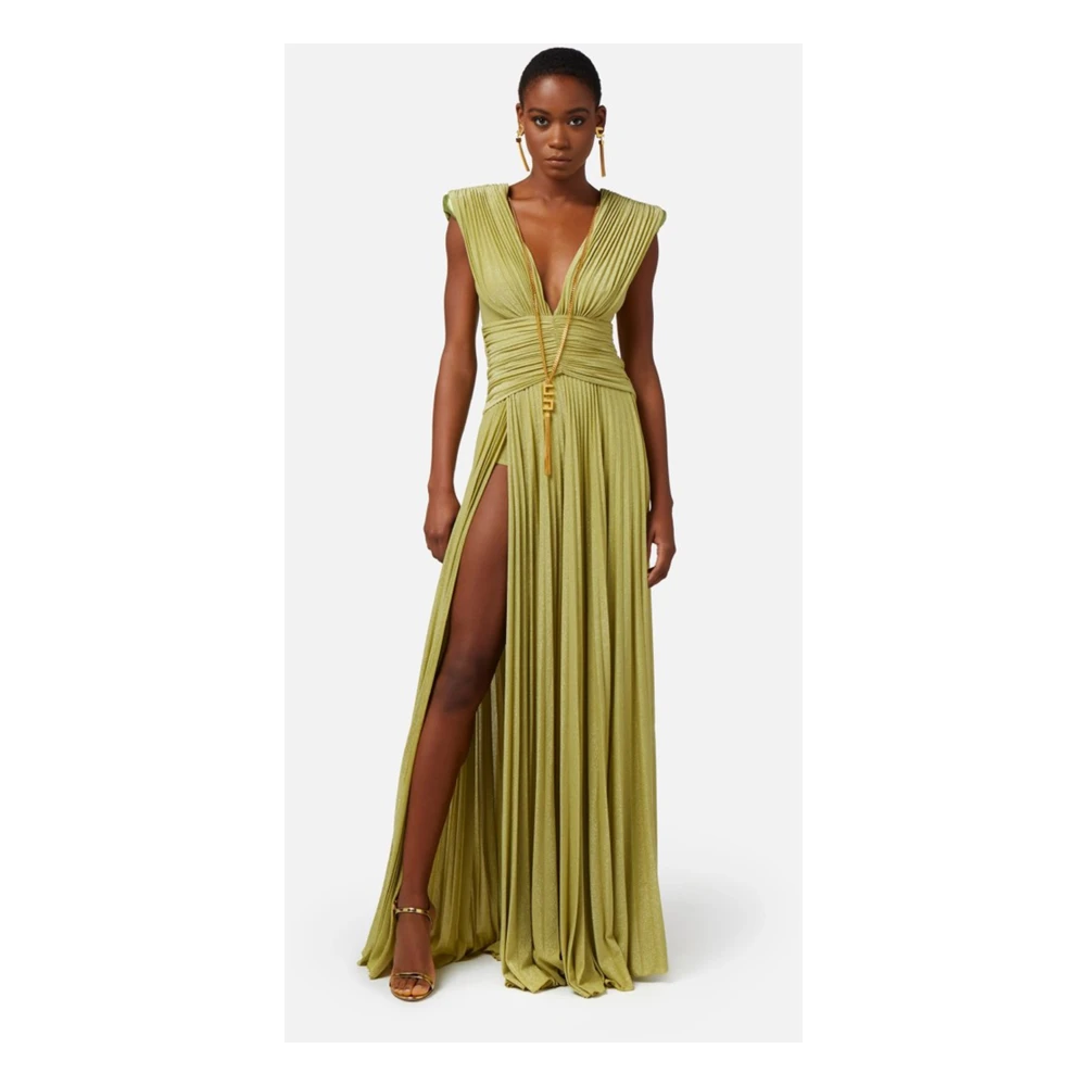 Elisabetta Franchi Avondjurk met Ketting Green Dames
