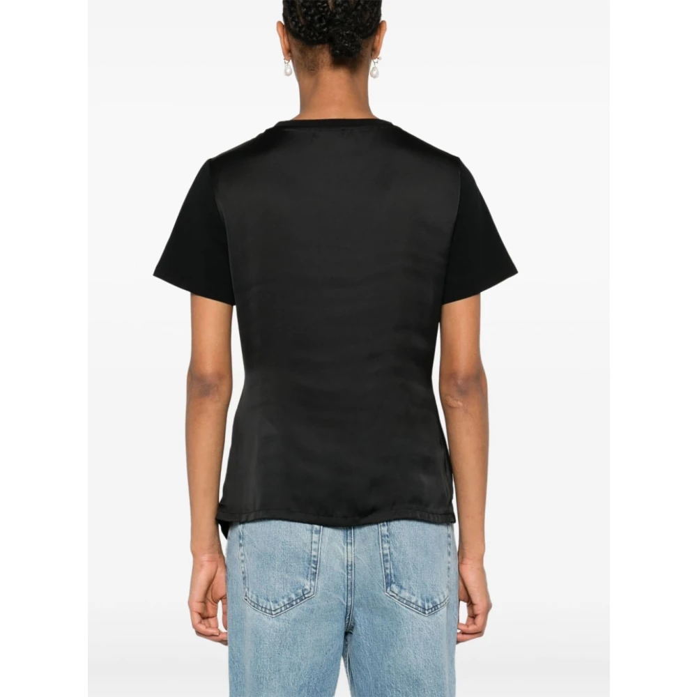 Liu Jo Zwart Jersey Crew Neck T-shirt Black Dames
