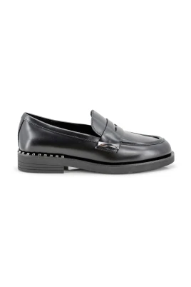 Svarta slip-on ballerinaskor i läder