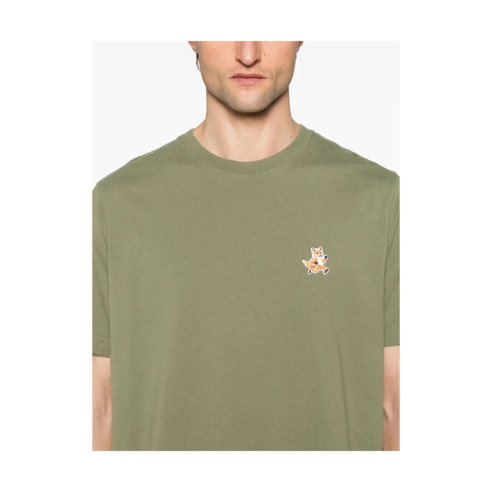 Maison Kitsuné Groene Crew Neck T-shirt Green Heren