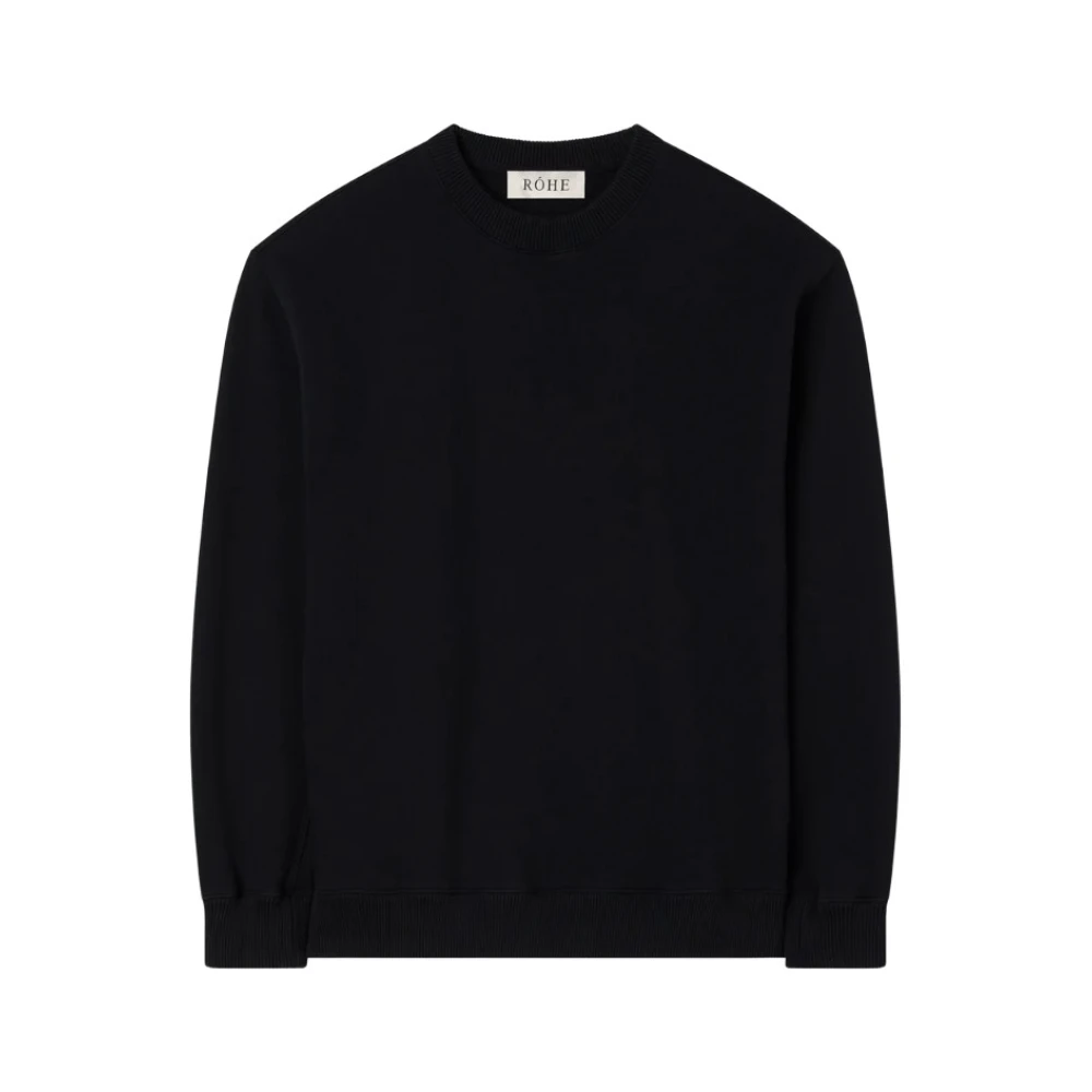 Róhe Oversized Svart Sweatshirt med Logodetaljer Black, Herr