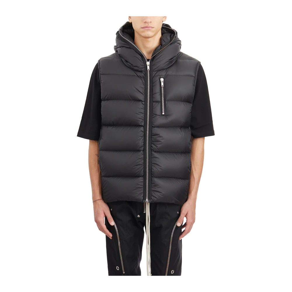 Rick Owens Zwarte afgedichte vest zonder mouwen Black Heren