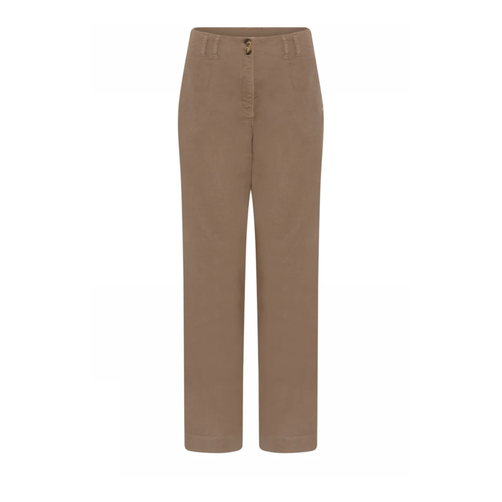 Gustav Straight Leg Trousers Portabella Style Brown, Dam