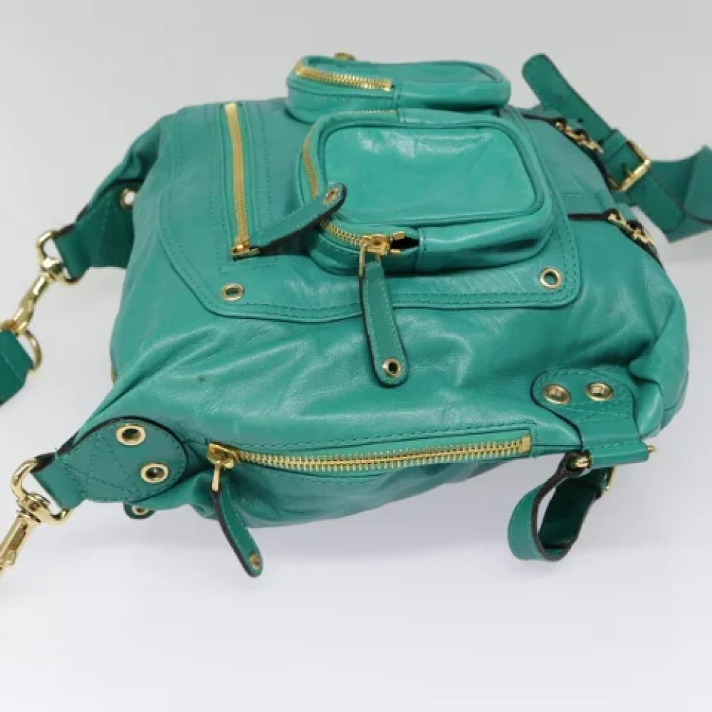 Gucci Vintage Pre-owned Leather backpacks Green Dames