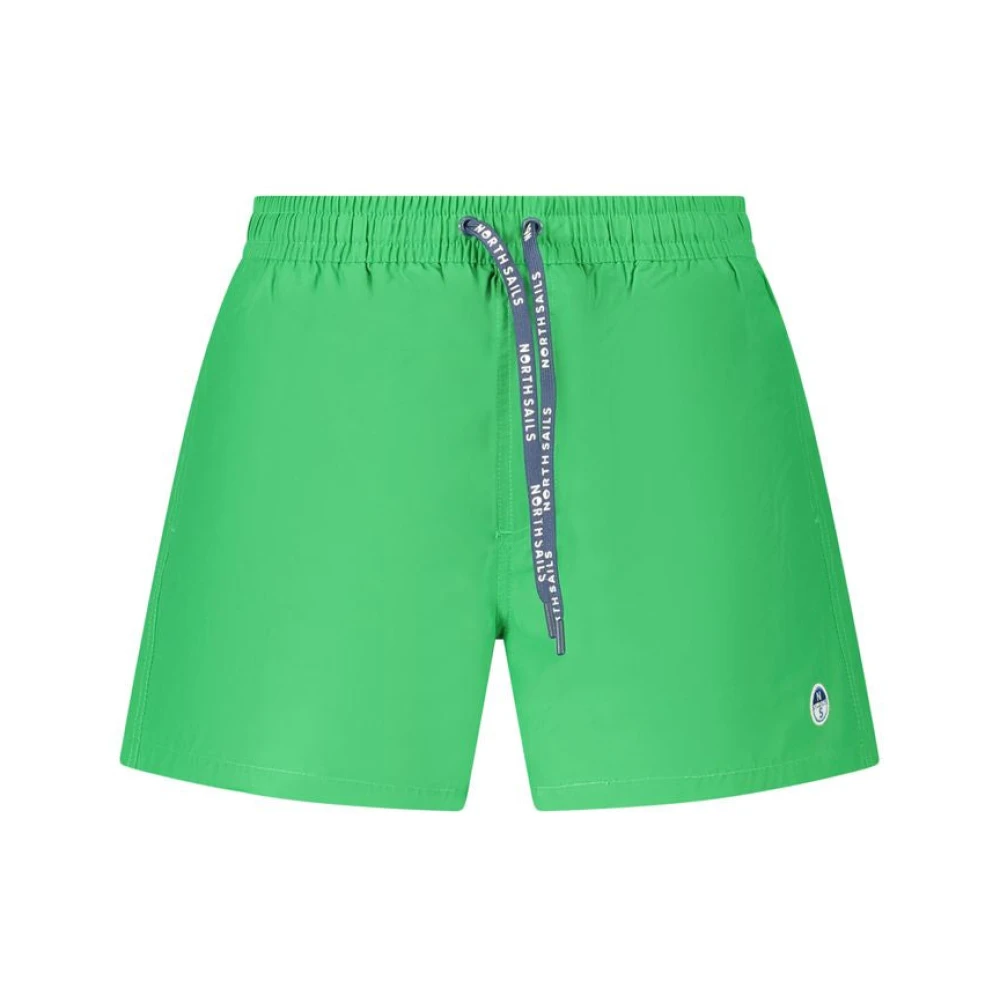 North Sails Men's Green Beachwear, S, Cotton Swim Boxer With Ocean Details