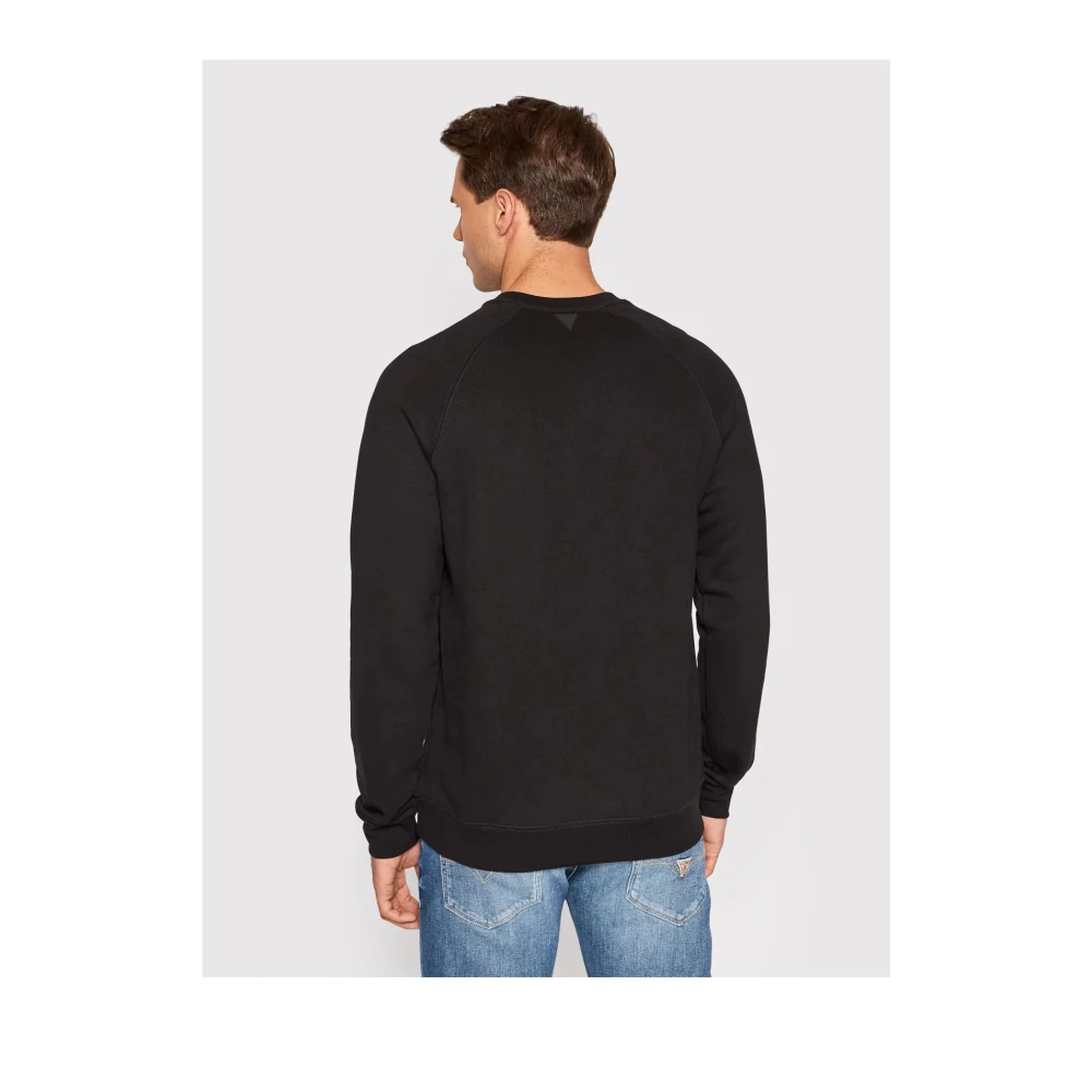 Guess 3D Logo Sweatshirt Zwart Ronde Hals Black Heren