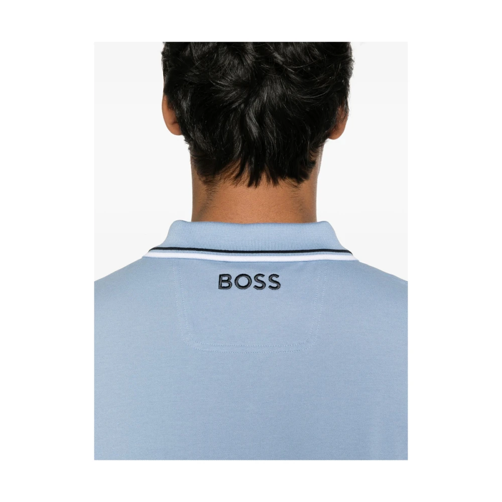 Hugo Boss Korenbloemblauwe Geribbelde Trui Blue Heren