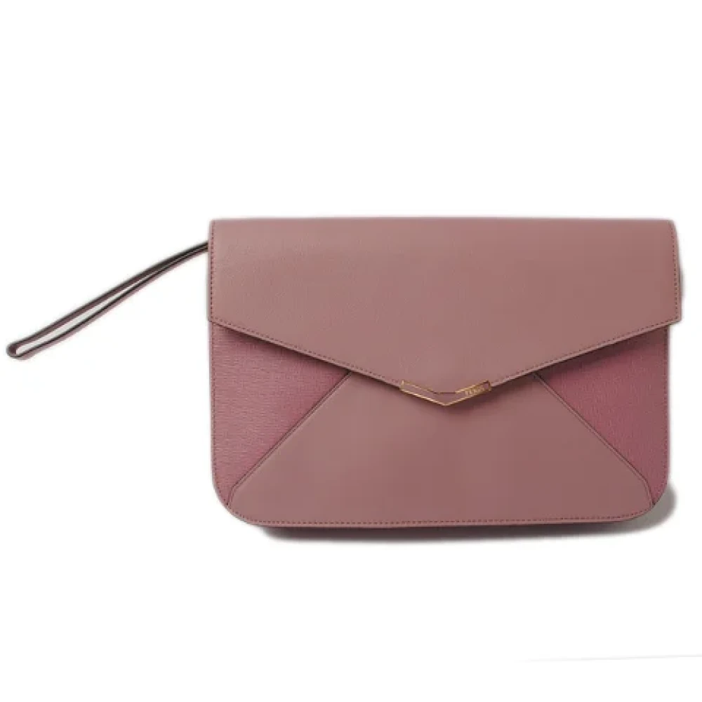Fendi Vintage Pre-owned Leather shoulder-bags Purple Dames