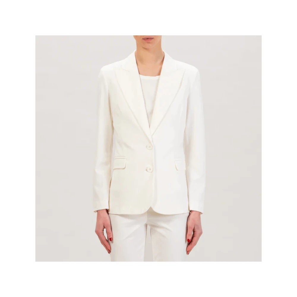 ViCOLO Witte Twee-Knoop Blazer White Dames