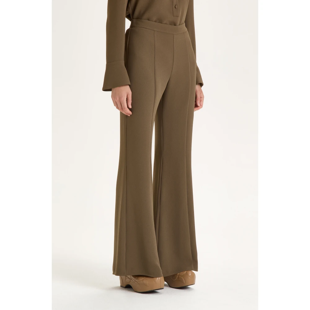 Maliparmi Elegante Crepe Broek Green Dames