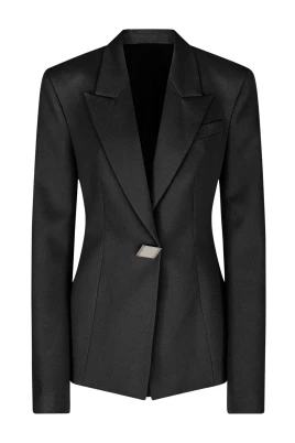 Svart Gabardinblazer med Logofoder