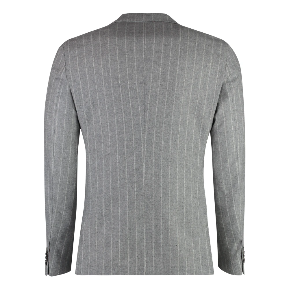 Hugo Boss Pin-striped wollen pak met reverskraag Gray Heren