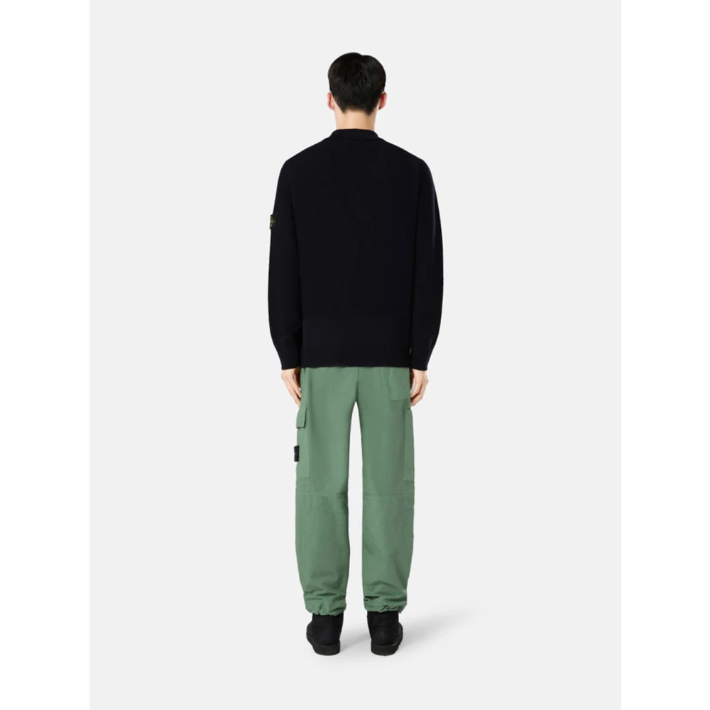 Stone Island Blauwe Trui met Polokraag Blue Heren