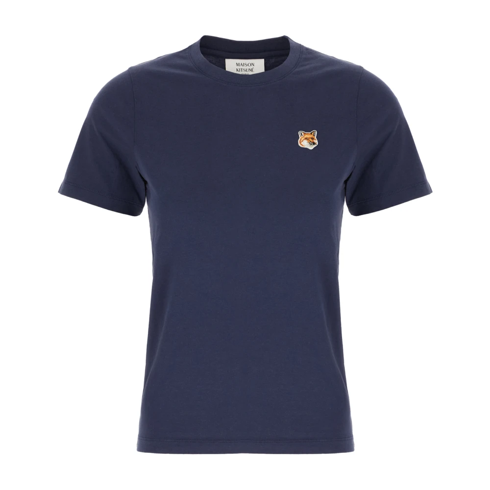 Maison Kitsuné Casual Katoenen T-Shirt voor Mannen Blue Dames