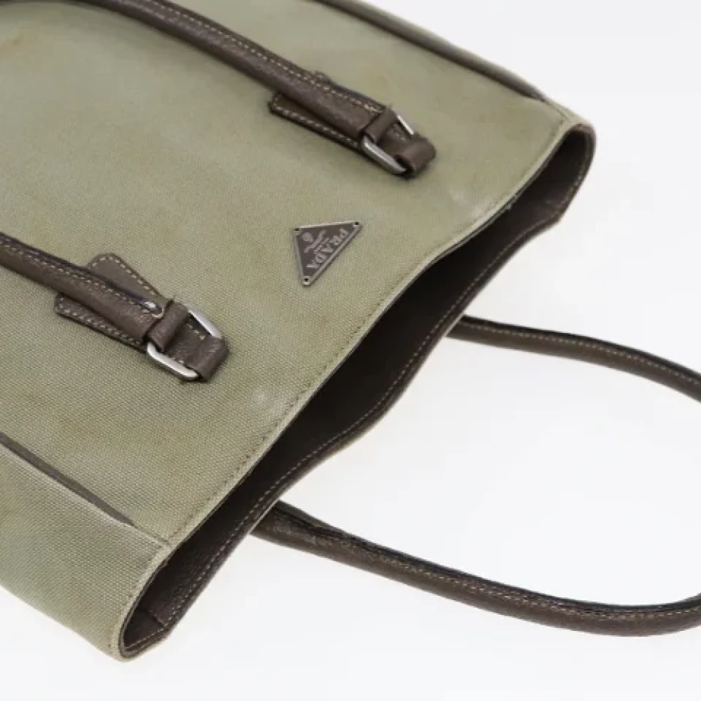 Prada Vintage Pre-owned Canvas handbags Brown Dames