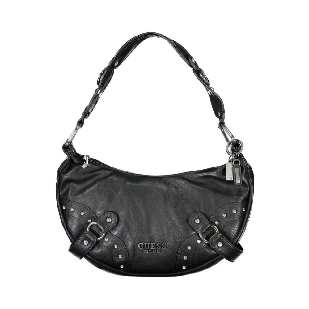 Guess Zwarte polyethyleen schoudertas met rits Black Dames