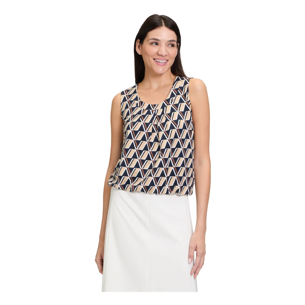 Betty Barclay Casual Sleeveless Shirt with Elastic Waistband Multicolor Dames