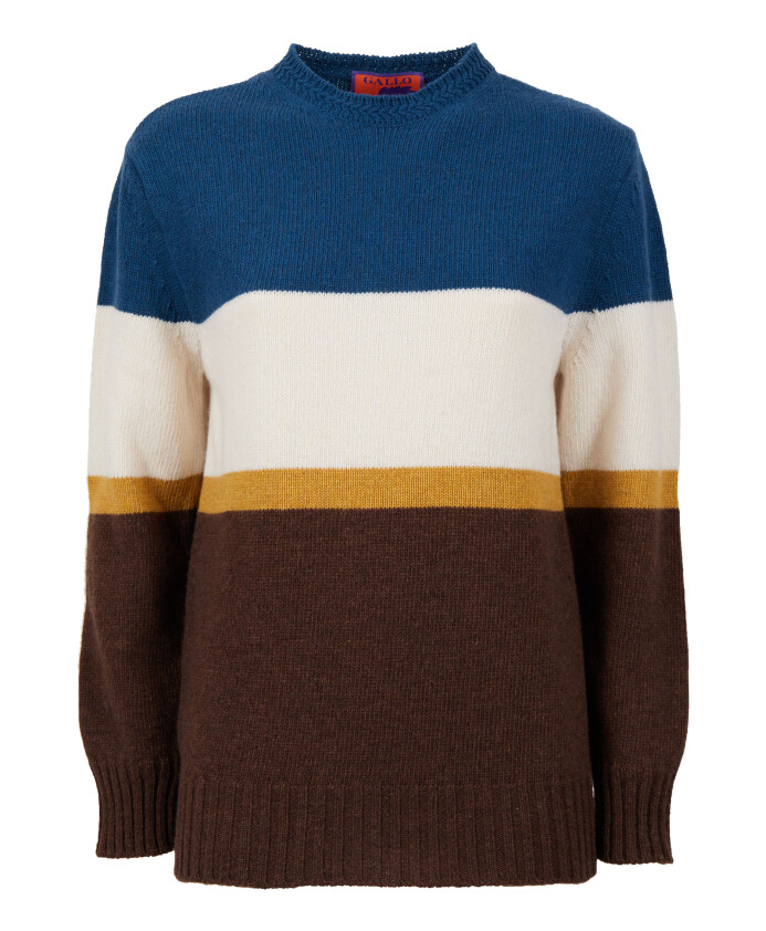 pull-col-rond-marron-a-rayures-multicolores-pour-femmes