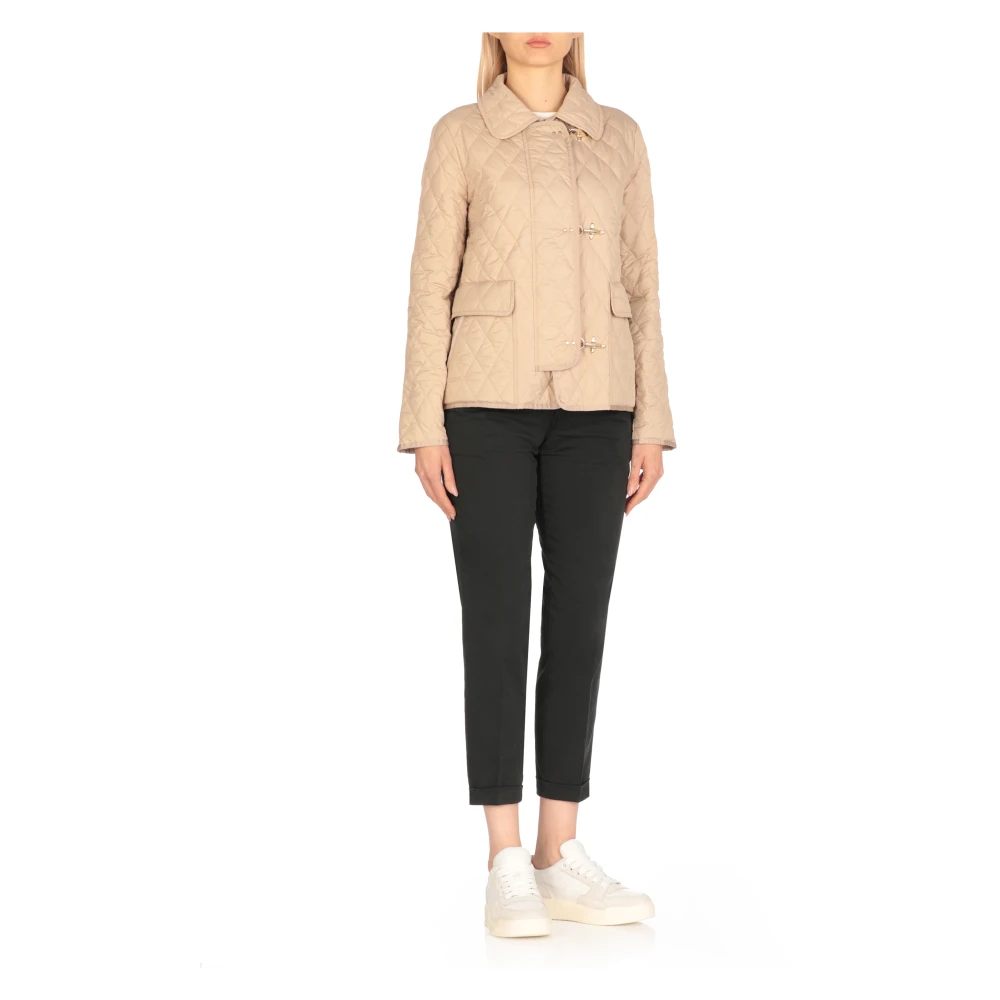 Fay Gewatteerde Beige Parka met Kraag Beige Dames