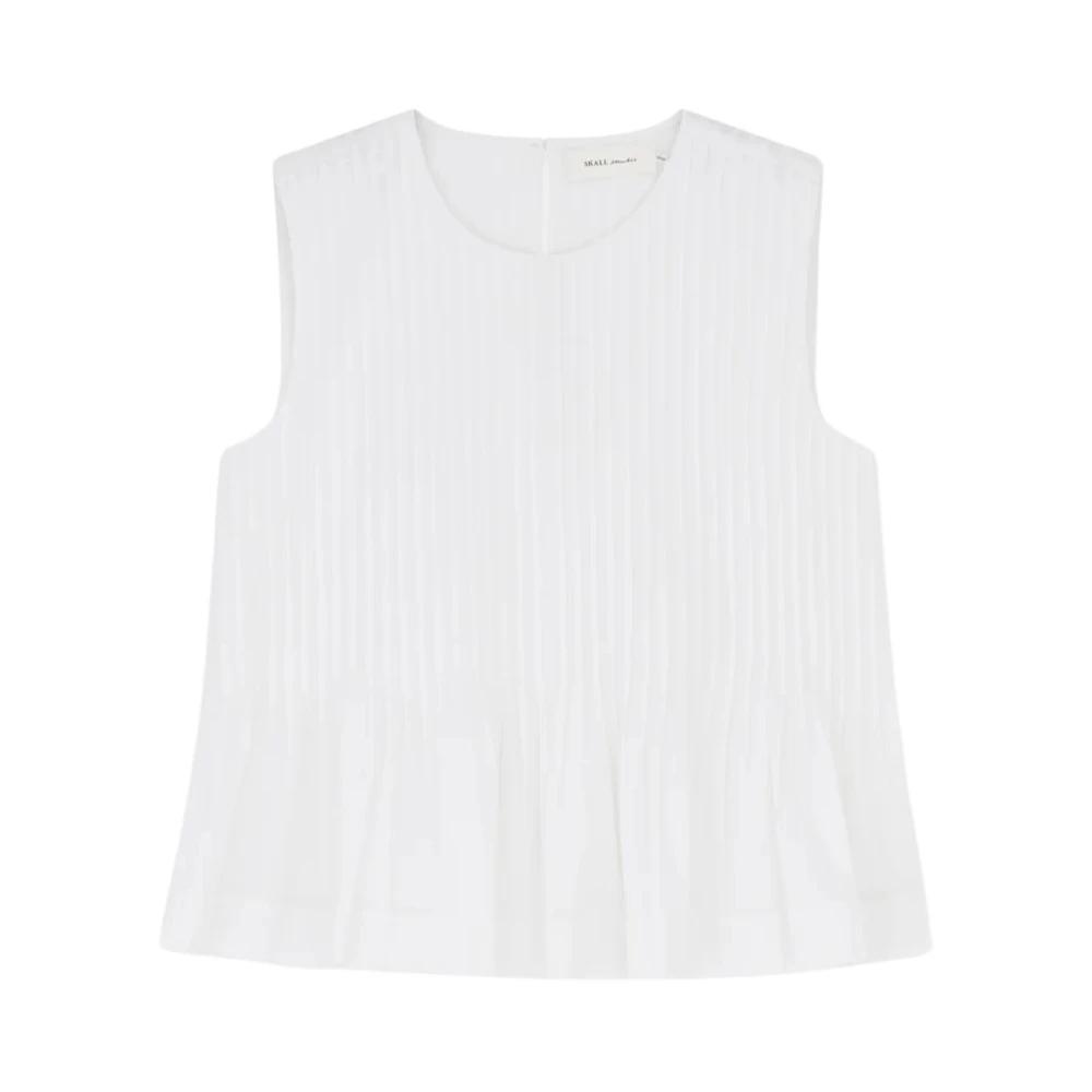 Skall Studio Women's White Sleeveless Tops, L, Pavlova Top