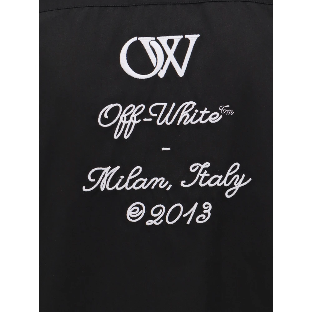 Off White Logo Oversized Katoenen Shirt Black Heren